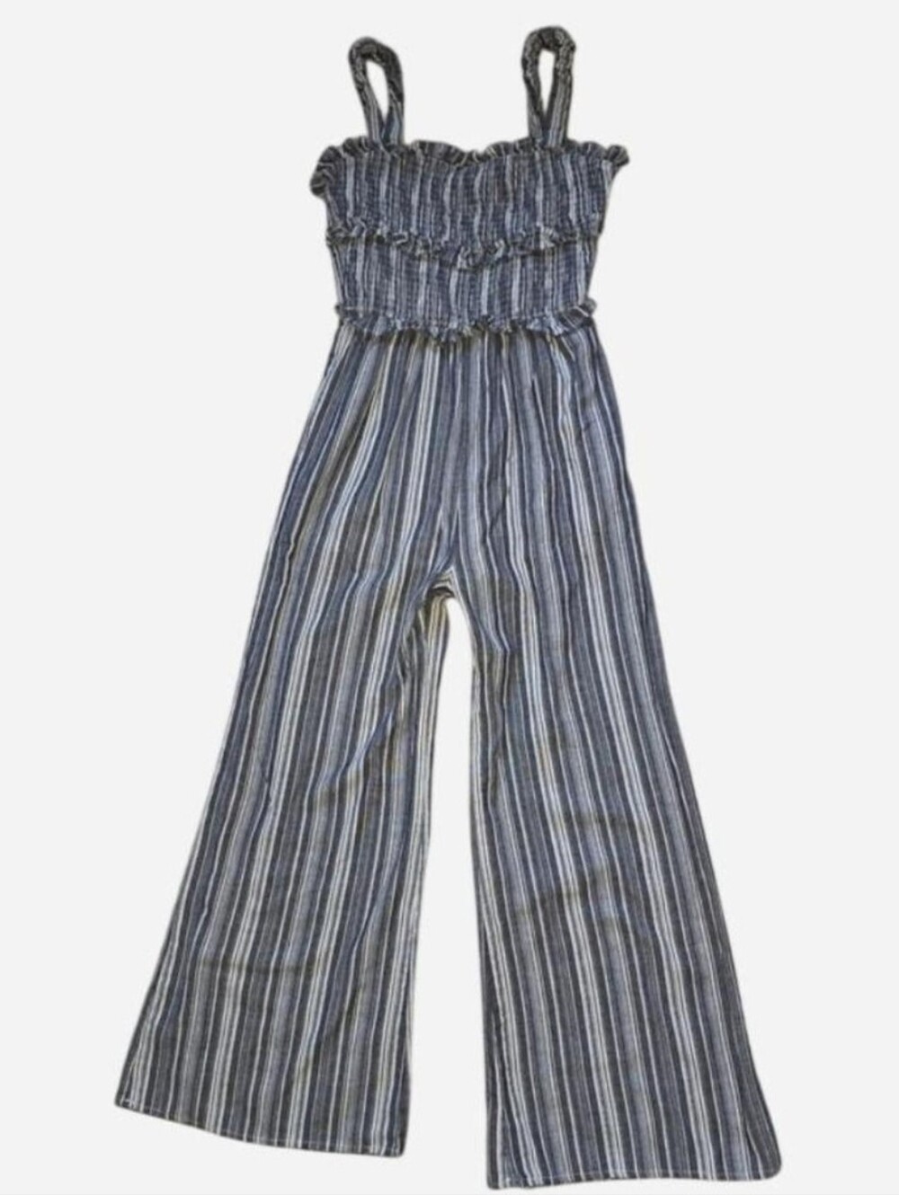 Storia Navy & White Striped Wide-Leg Jumpsuit